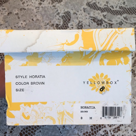 Yellow Box Sandals; Wedge Heel and Rhinestones - Picture 2 of 2